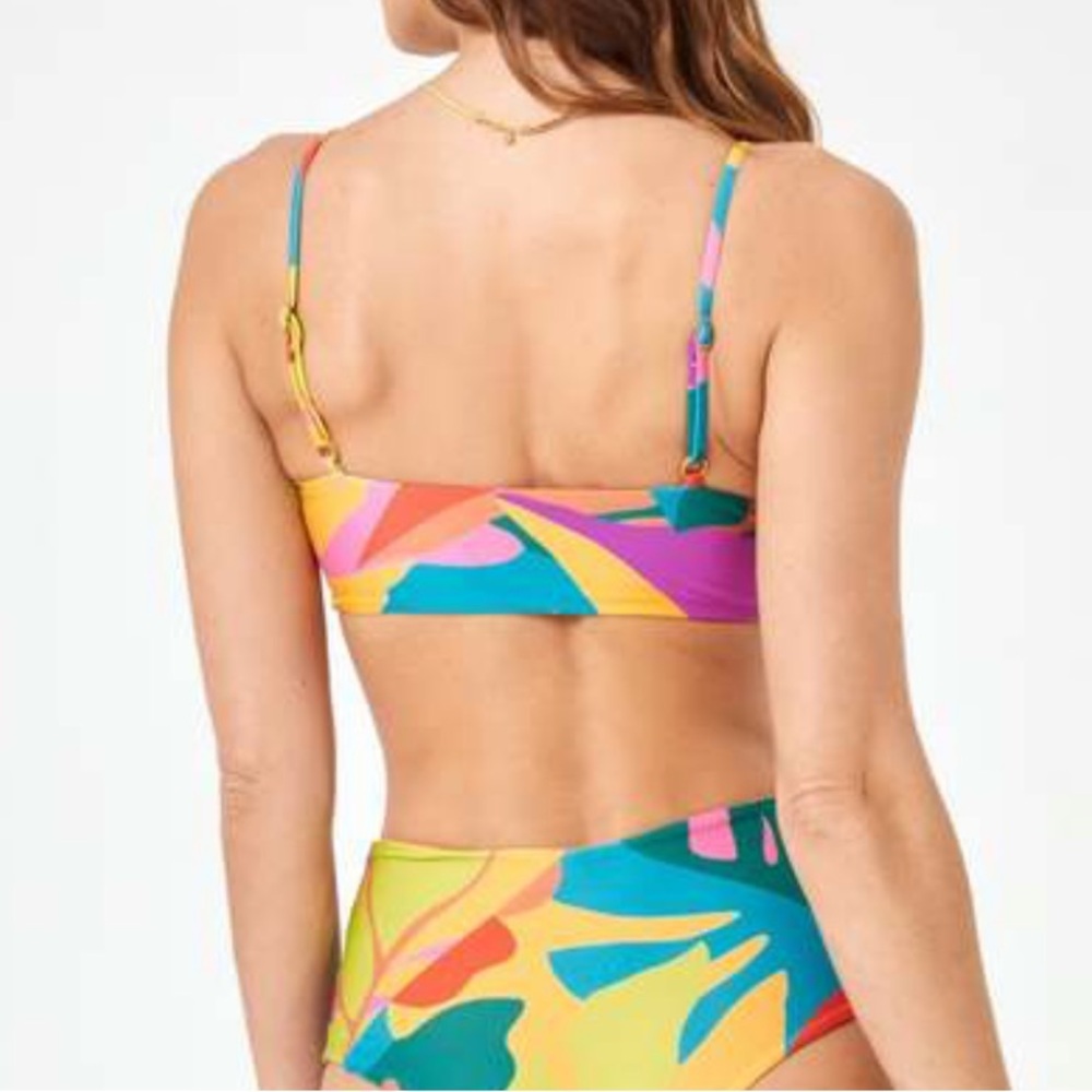 L*SPACE Printed High Tide Bikini Top In Copacabana NEW Size XS - Picture 4 of 5